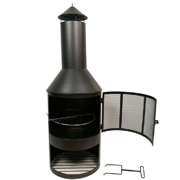 Garden Outdoor Charcoal Wood Burning Beer Bottle Chimney Stainless Steel Fire Pit