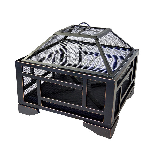 Factory direct sale Garden square metal fire pit wood burning stove