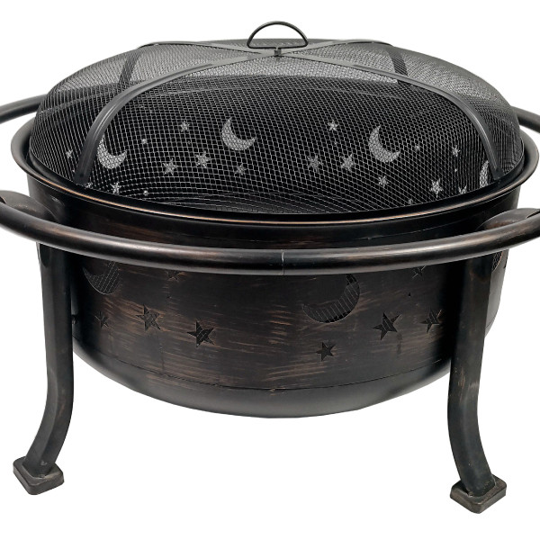 30 Inch Outdoor Wood Burning Fire Pit Bowl round Circle cooking Grill Garden Patio Stove Outdoor portable Fireplace brazier