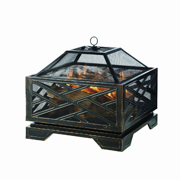 Wholesale garden patio Backyard metal outdoor square fire pit bbq grill wood burning portable smokeless brazier