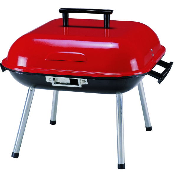 14 Inch Folding Square Red Color Portable Charcoal Bbq Grill